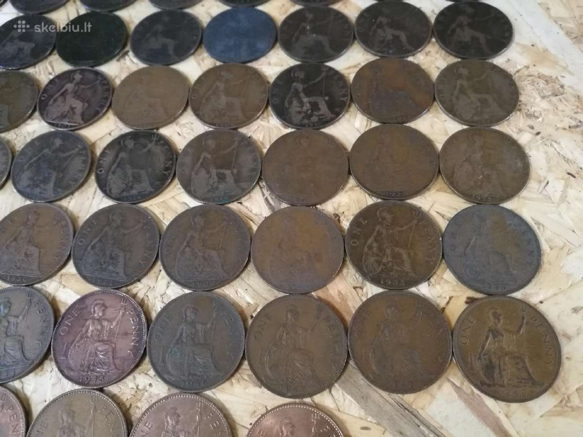One Penny monetos nuo 1860-1967, 79 metai. - nuotraukos Nr. 5