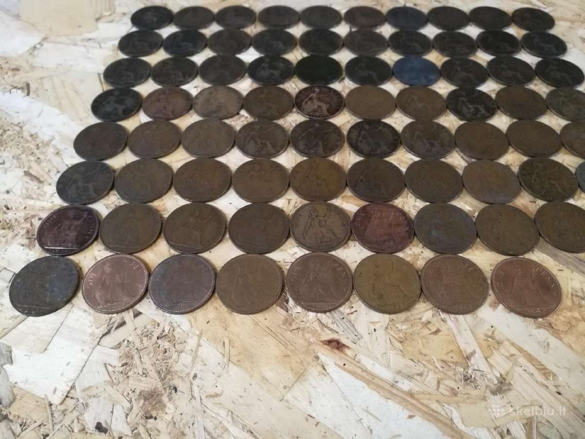 One Penny monetos nuo 1860-1967, 79 metai. - nuotraukos Nr. 6
