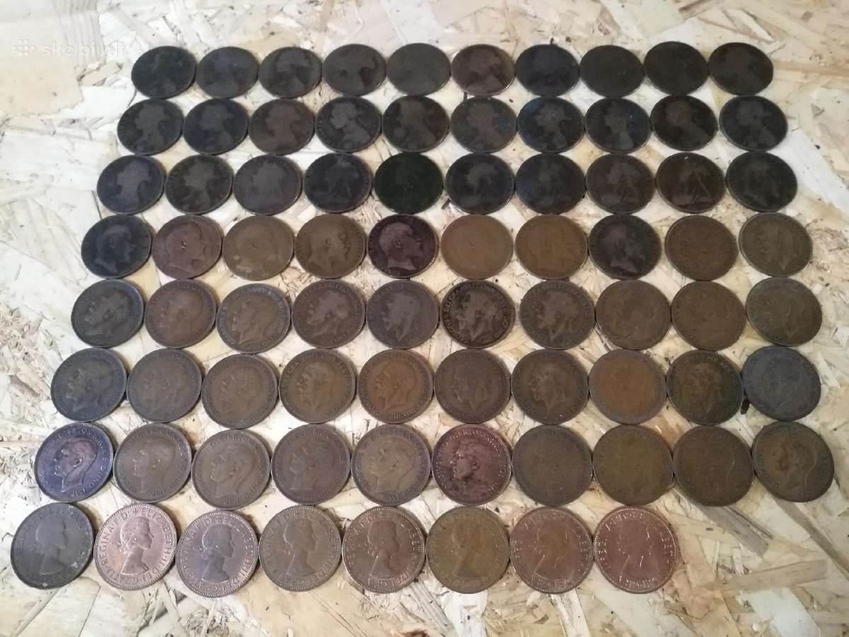 One Penny monetos nuo 1860-1967, 79 metai. - nuotraukos Nr. 7