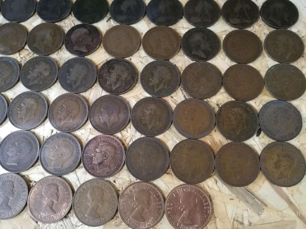 One Penny monetos nuo 1860-1967, 79 metai. - nuotraukos Nr. 11