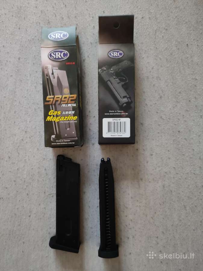 Src airsoft M92(bereta) dėtuvė, green gas