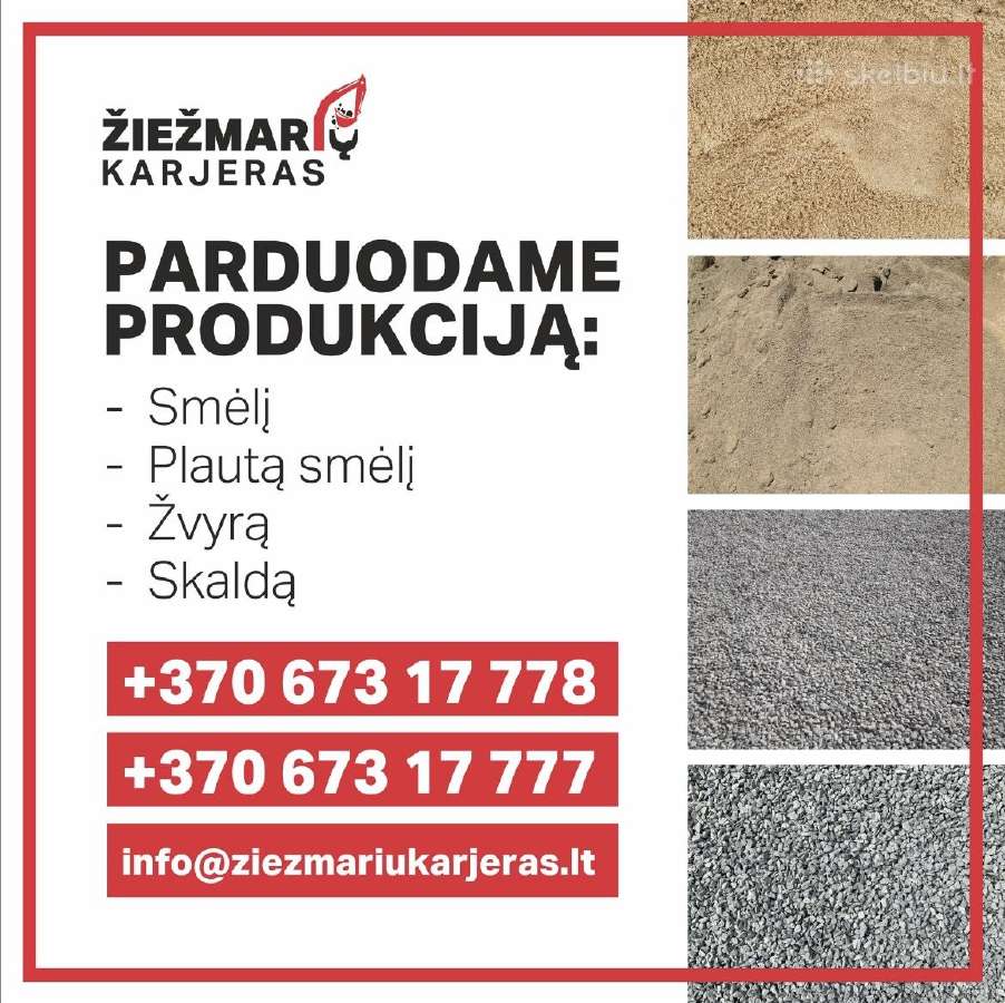 Smėlis žvyras skalda Kaišiadorys-elektrėnai