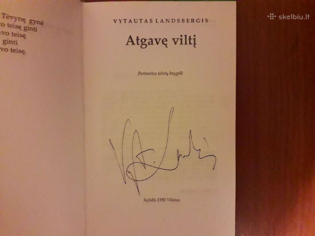 Knygos su Vyt. Landsbergio autografais - nuotraukos Nr. 4