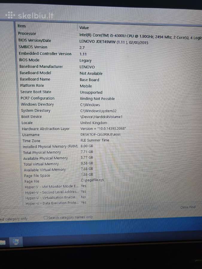 Lenovo thinkpad L450, i5, 8gb RAM. 14' - nuotraukos Nr. 8