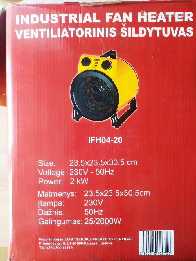 Ventiliatorinis šildytuvas 2kw - nuotraukos Nr. 7