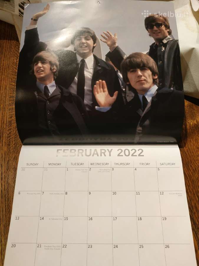 2022 m. kalendorius iliustruotas "The Beatles"nuot - nuotraukos Nr. 3