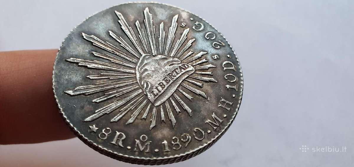 1890 8 realiai , Unc, su kalyklos blizgesiu - nuotraukos Nr. 2