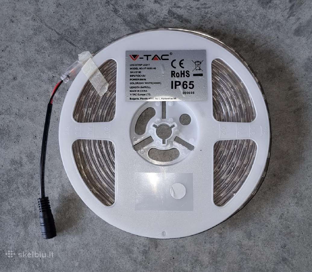 LED juosta Ip65 5m. 45w. Įvairių baltos atspalvių