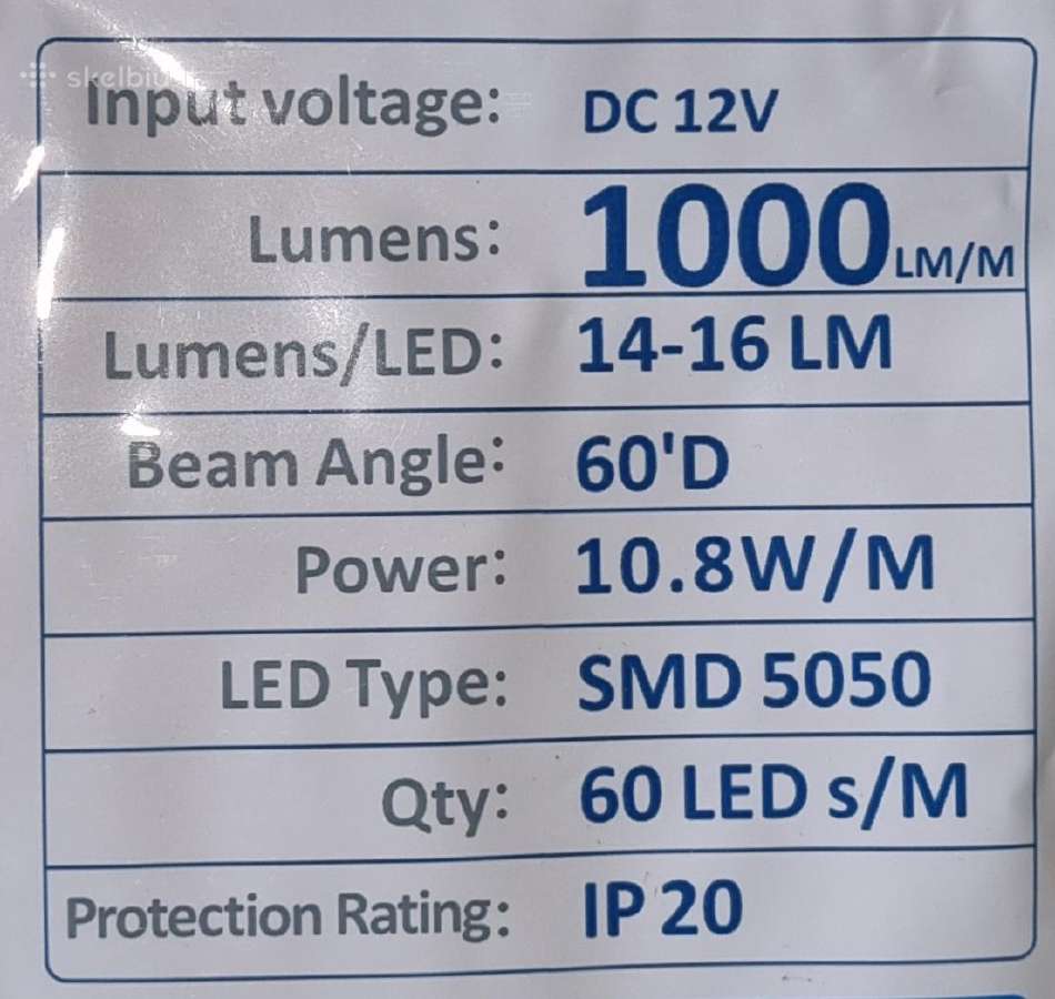 LED juosta Ip20 5m. 54w. - nuotraukos Nr. 3