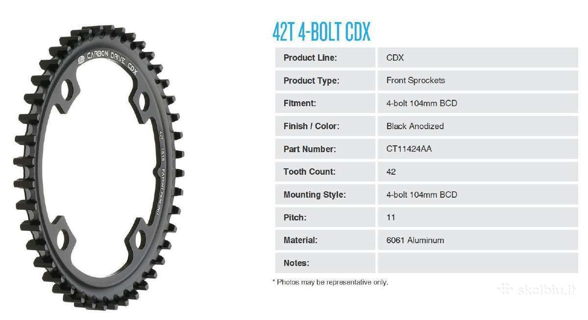 Gates Carbon Drive Cdx priekinė/galinė žvaigždutės - nuotraukos Nr. 17