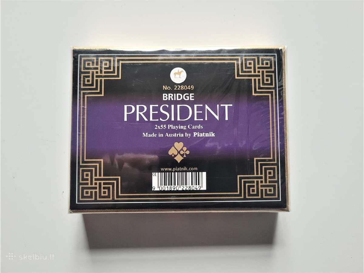 Parduodamos naujos kortos Bridge President 2x55