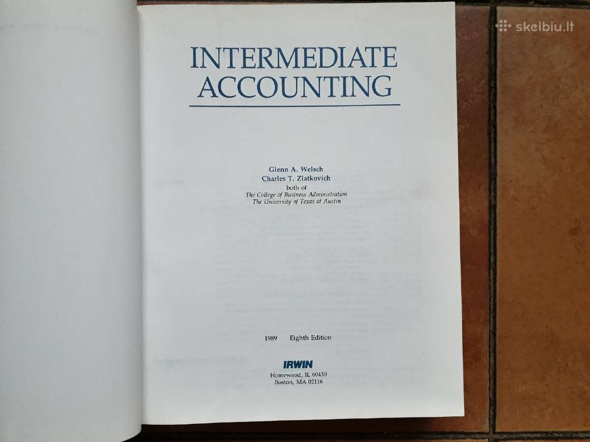 W. Zlatkovich "Intermediate Accounting" 1989m. Usa - nuotraukos Nr. 5