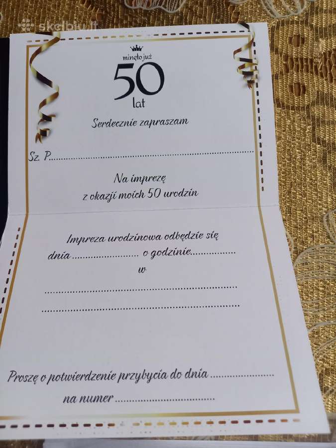 50 metų proga dr Pakvietimai lenku kalba. - nuotraukos Nr. 2