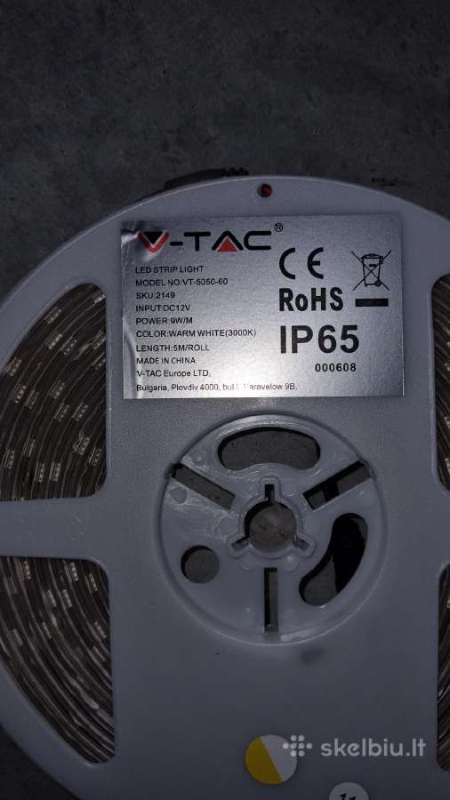 LED juosta Ip65 5m. 45w. Įvairių baltos atspalvių - nuotraukos Nr. 6