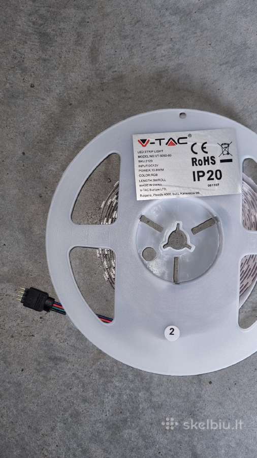LED juosta Rgb 5m. 54w. Spalvota.