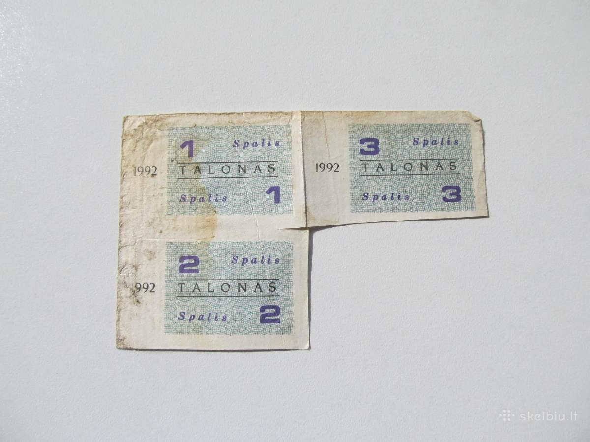 Maisto talonai , Lietuva , 1992 spalis