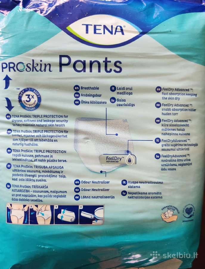 Sauskelnes- kelnaitės"seni/tena Pats Extra L" - nuotraukos Nr. 2