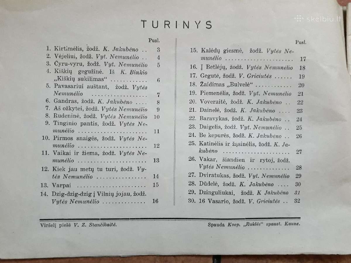 Vaikiškų dainelių knygelė 1937 metai - nuotraukos Nr. 3