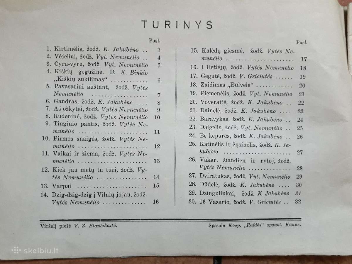 Vaikiškų dainelių knygelė 1937 metai - nuotraukos Nr. 3