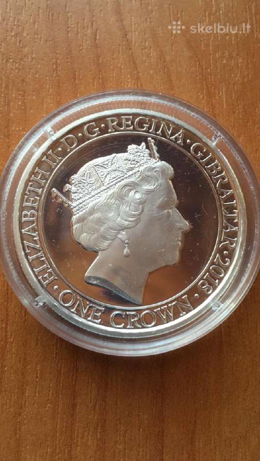 Moneta Gibraltar 2018m. 1 krona, 2 oz, cu-ni - nuotraukos Nr. 2