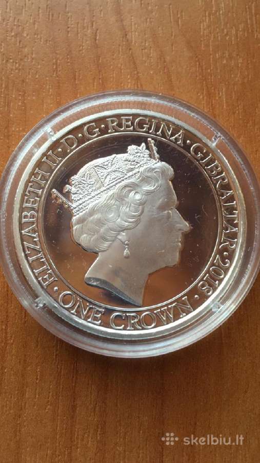 Moneta Gibraltar 2018m. 1 crona, 2 oz, cu-ni - nuotraukos Nr. 2