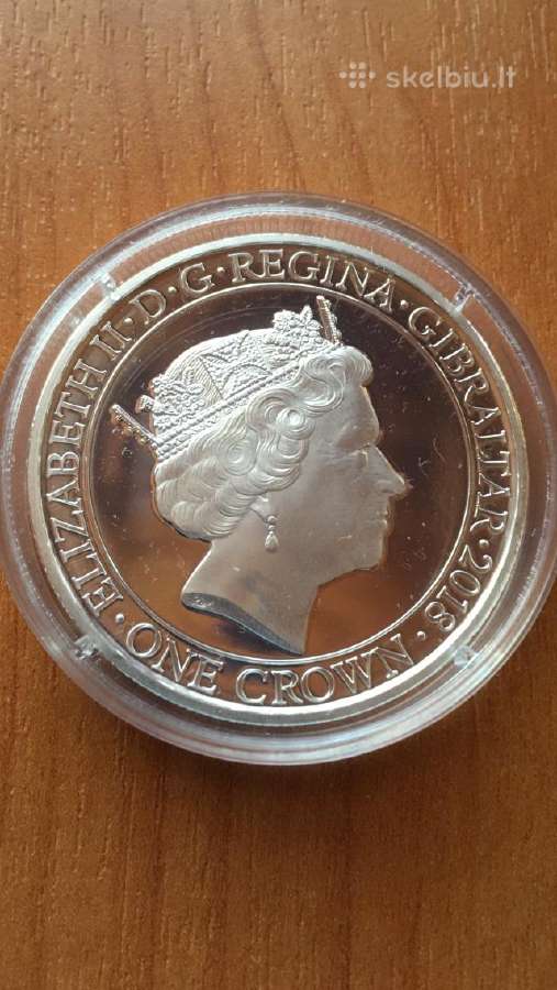 Moneta Gibraltar 2018m. 1 crona, 2 oz, cu-ni - nuotraukos Nr. 2