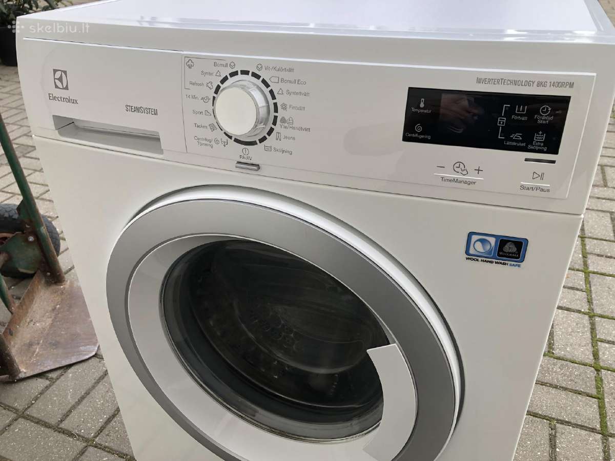 Electrolux 8 kg. Su garų funkcija.