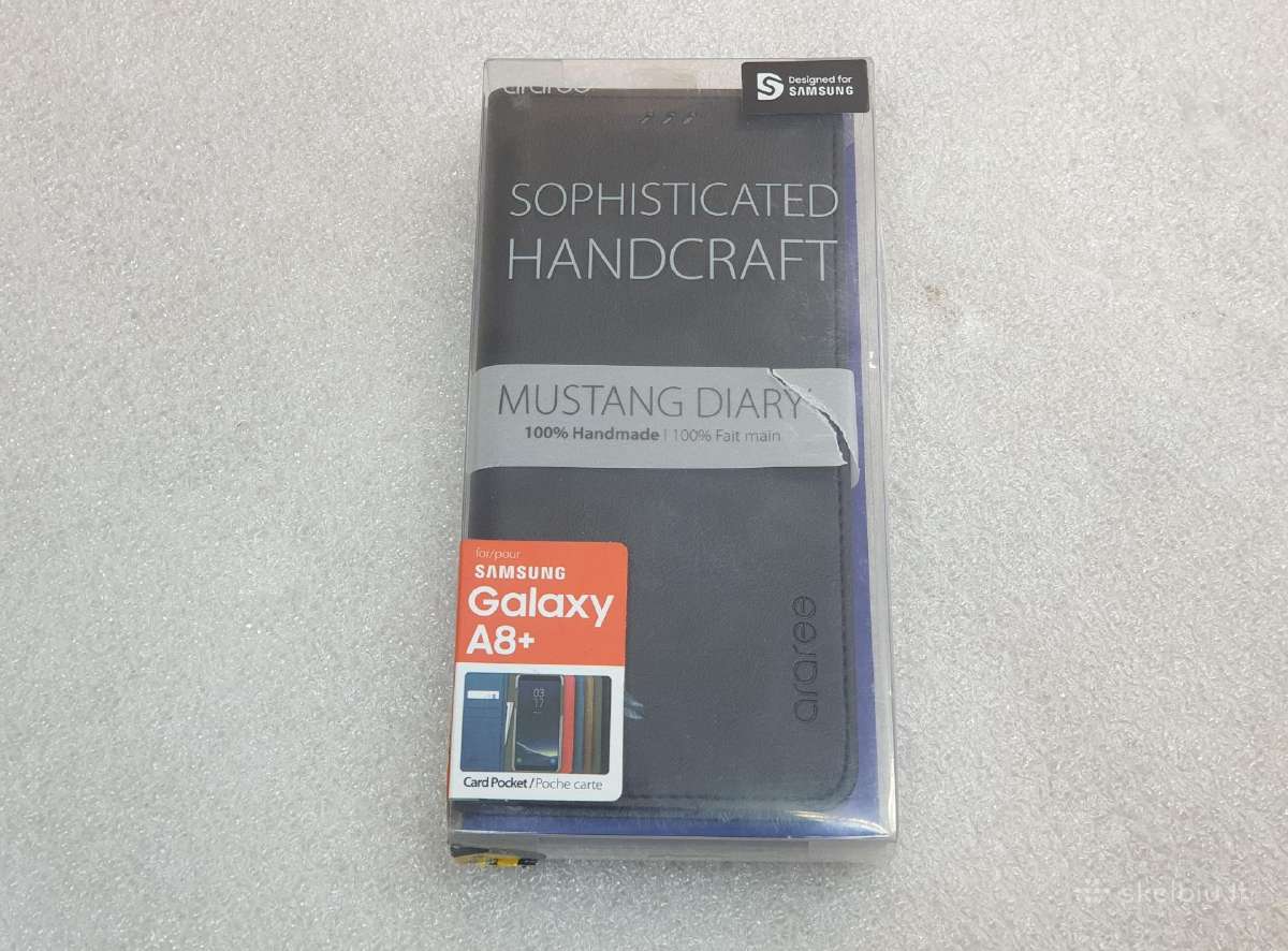 Araree Leather Mustang Wallet dėklas Samsung A8+
