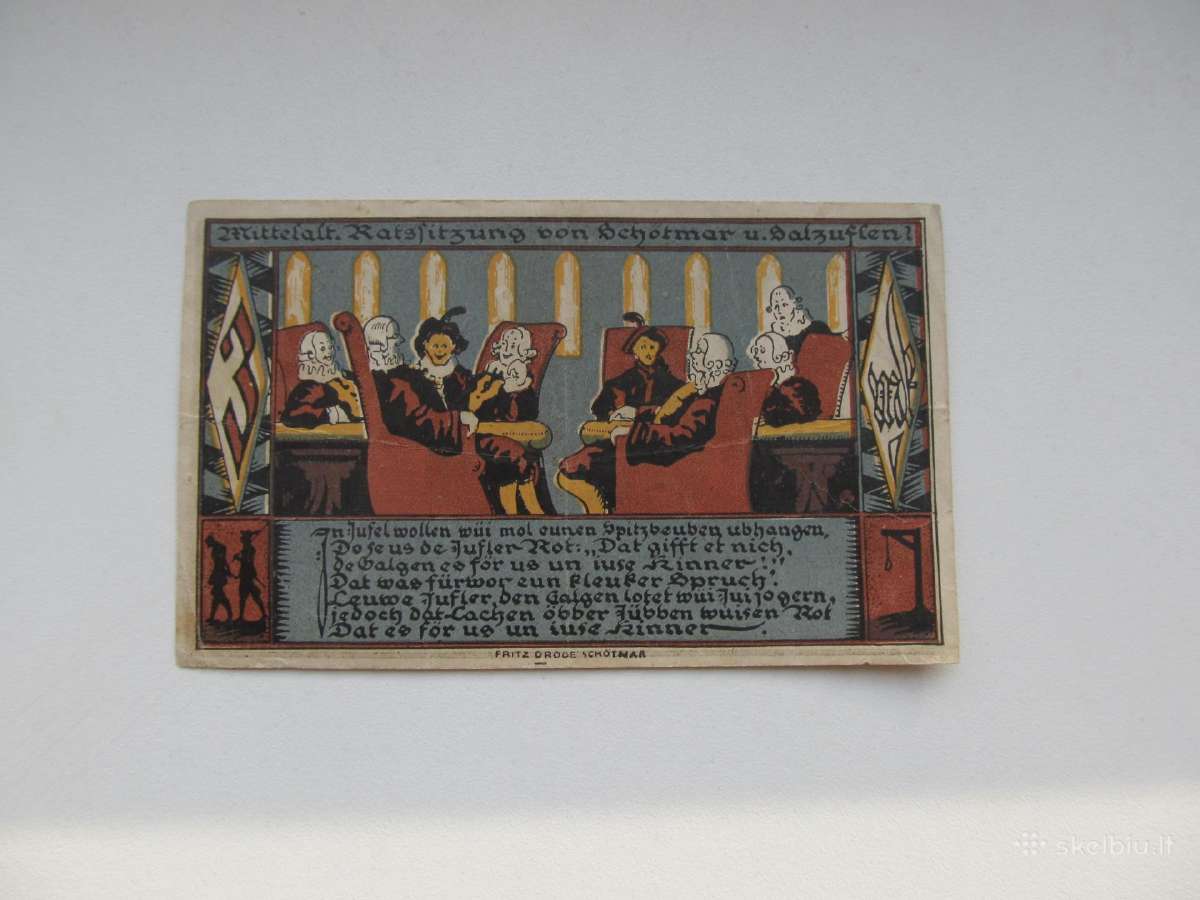 Notgeldas 3 mark , Schotmar Vokietija , 1921 - nuotraukos Nr. 2