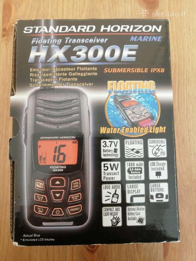 Standard Horizon Hx300e Vhf,nešiojamasis Radijas Skelbiu.lt