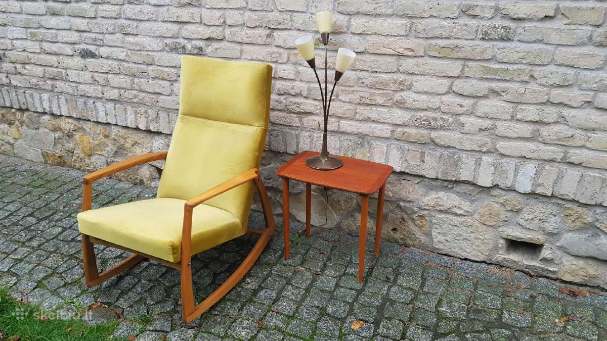 Vintažinis mid century supamas krėslas - nuotraukos Nr. 11