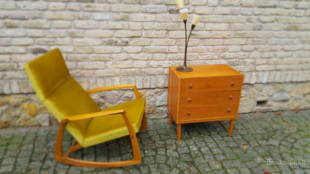 Vintažinis mid century supamas krėslas - nuotraukos Nr. 12