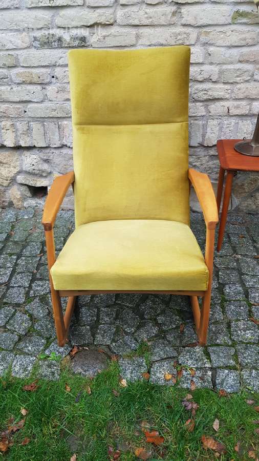 Vintažinis mid century supamas krėslas - nuotraukos Nr. 14