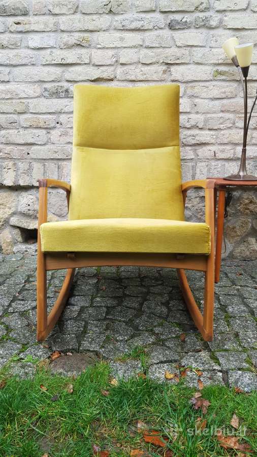Vintažinis mid century supamas krėslas - nuotraukos Nr. 16