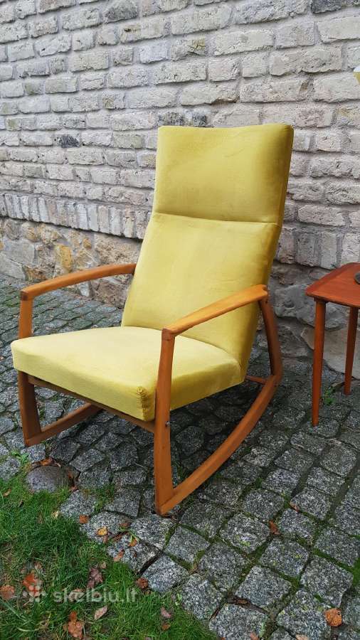 Vintažinis mid century supamas krėslas - nuotraukos Nr. 23