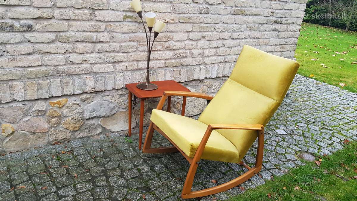 Vintažinis mid century supamas krėslas - nuotraukos Nr. 24