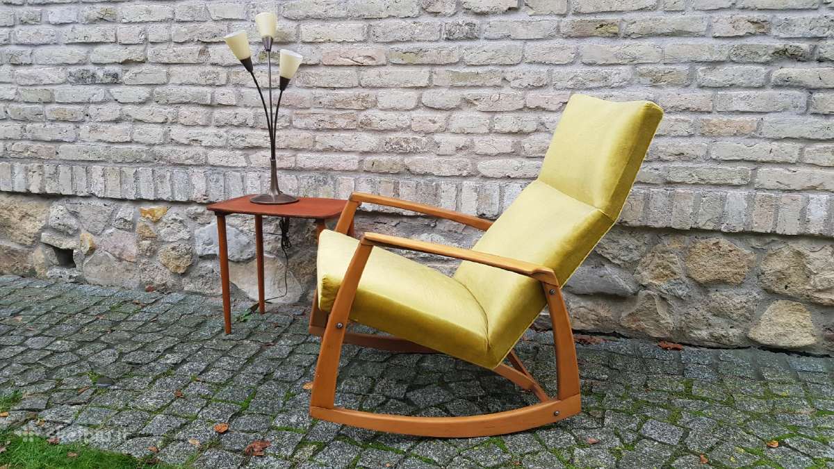 Vintažinis mid century supamas krėslas - nuotraukos Nr. 25