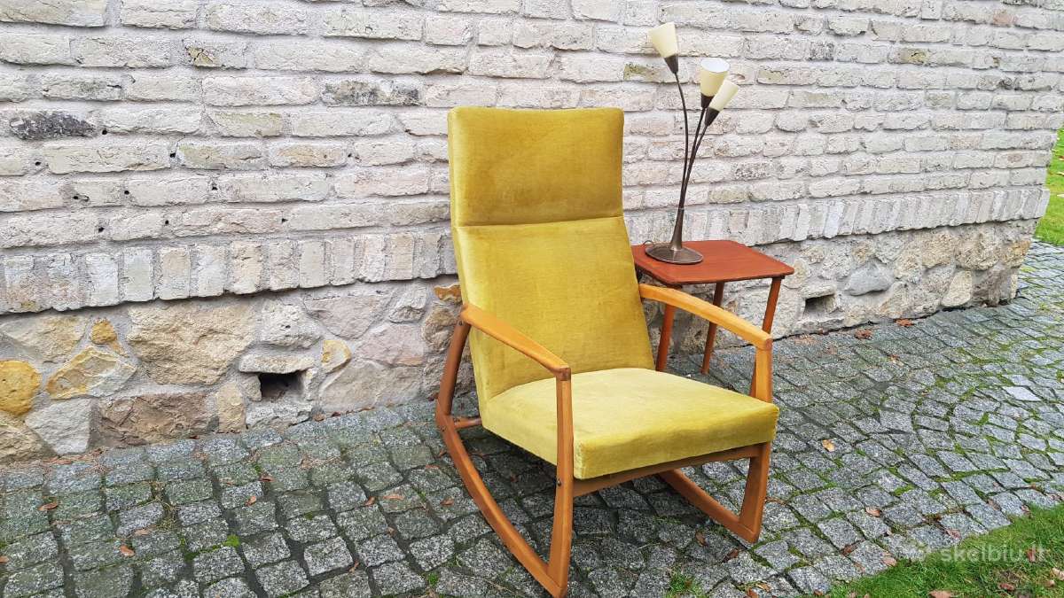 Vintažinis mid century supamas krėslas - nuotraukos Nr. 27