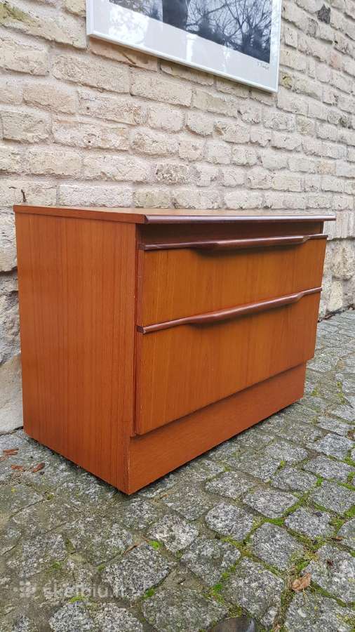 Vintažinė mid century riešutmedž TV/audio spintelė - nuotraukos Nr. 8