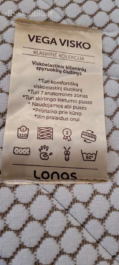 Čiužiniai Lonas 2 vnt - nuotraukos Nr. 3