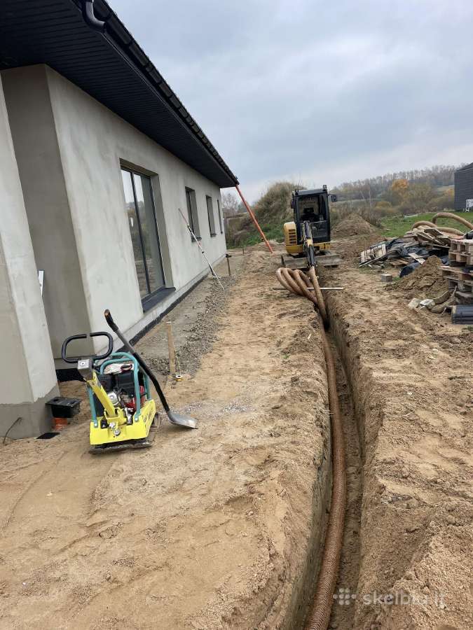 Žemės kasimo darbai mini ekskavatorium 3.8t - nuotraukos Nr. 25