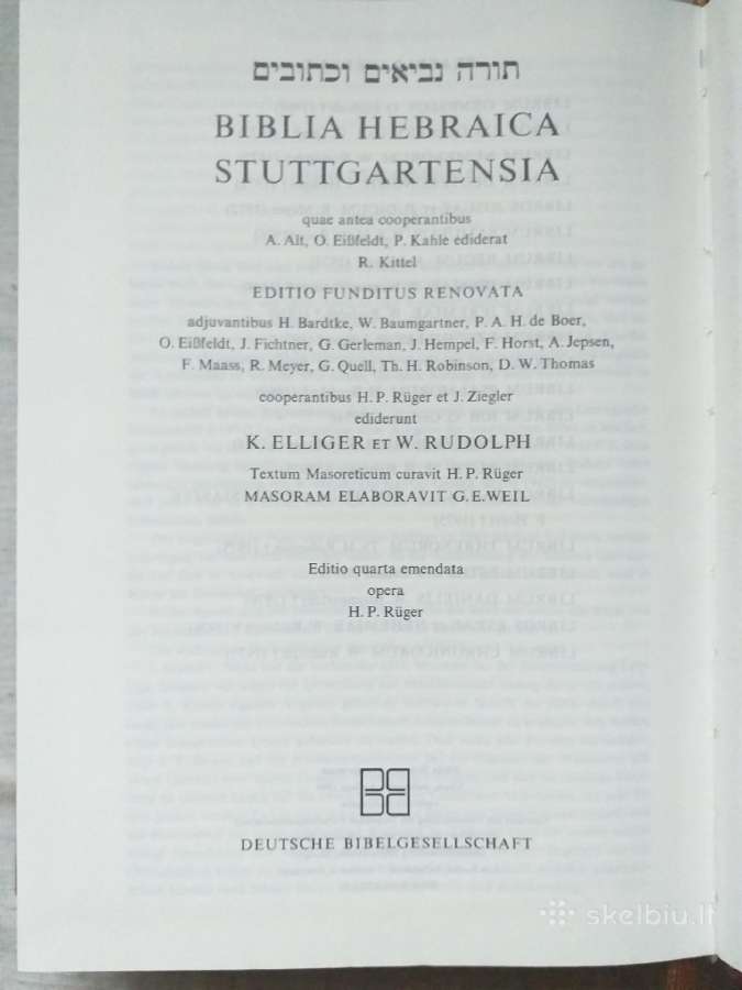 Štutgarto hebrajiška Biblija. Biblia Hebraica - nuotraukos Nr. 2