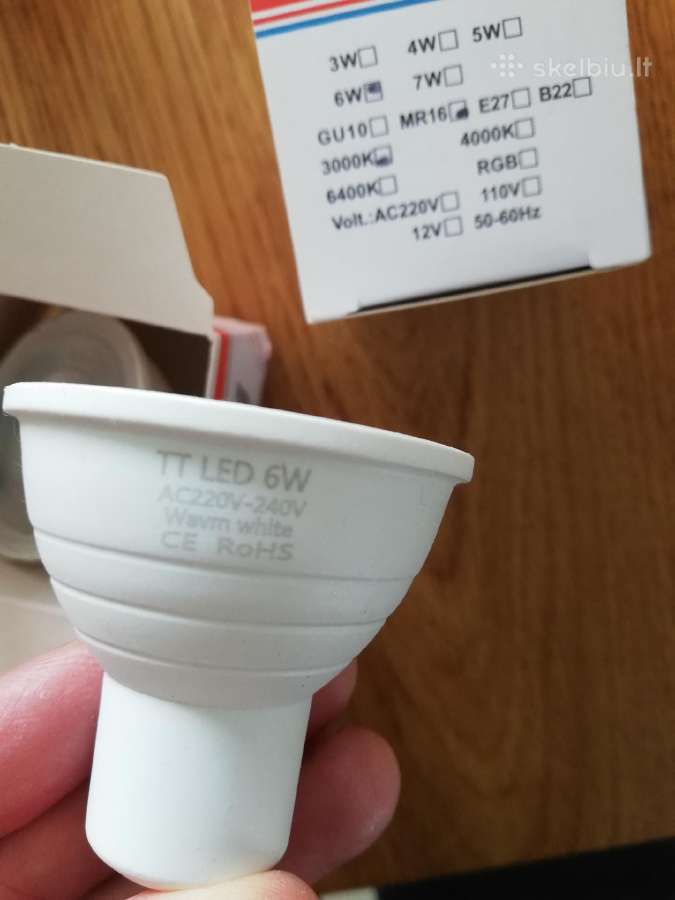 LED lemputės mr16 6w 3000k - nuotraukos Nr. 2