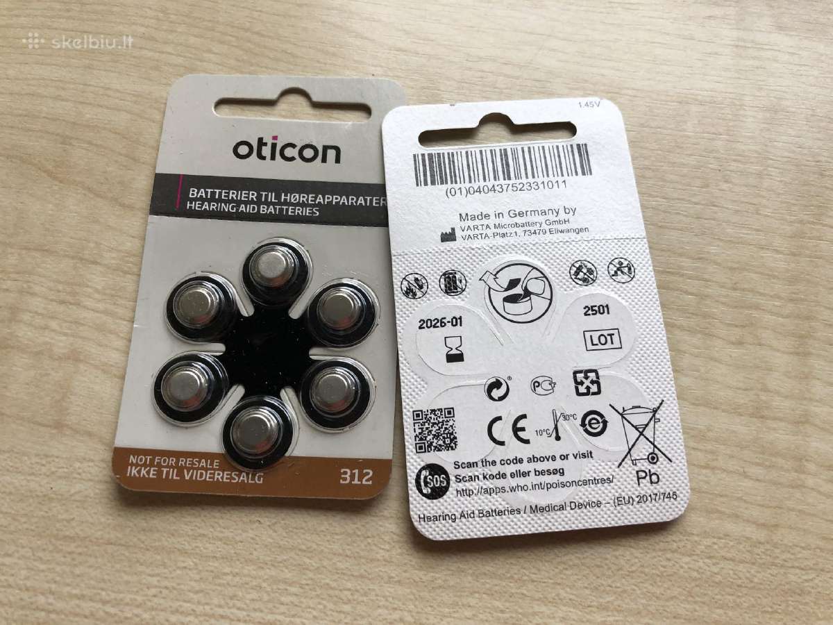 Oticron baterijos klausos aparatams