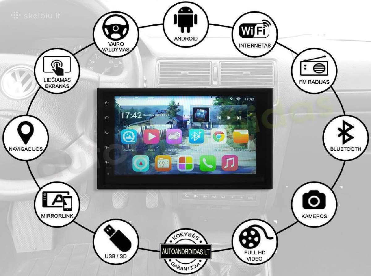 2din universali Android multimedia Usb/GPS/WiFi/7" - nuotraukos Nr. 2