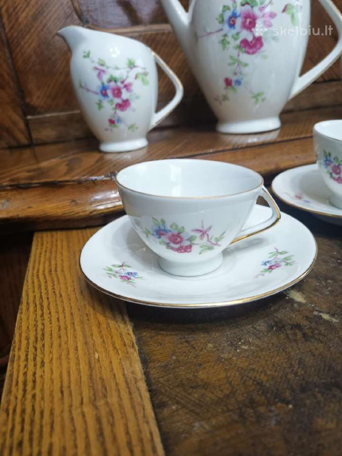 Simpatiškas vintažinis porcelianokavos keturiems. - nuotraukos Nr. 4