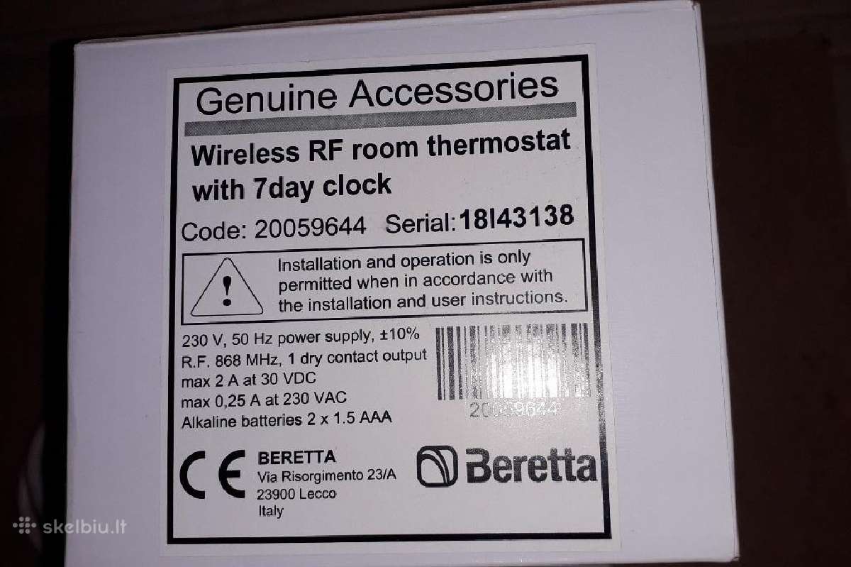 Belaidis Kambario termostatas Beretta Rf - nuotraukos Nr. 7