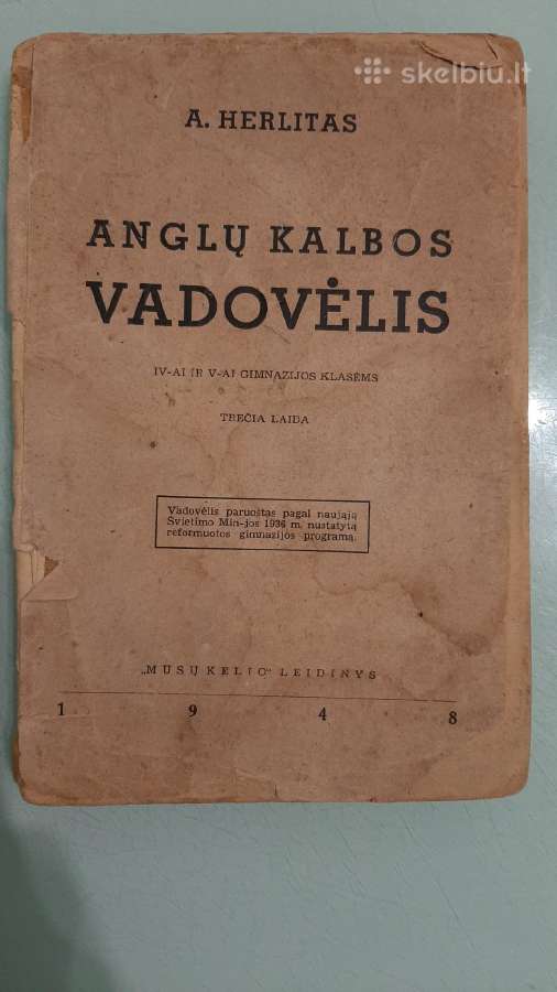 Antikvarinis anglų kalbos vadovėlis 1948 - nuotraukos Nr. 3