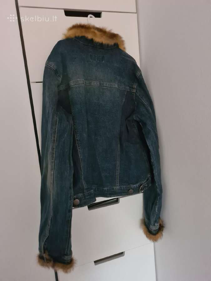 Džinsinis švarkelis su kailiuku - nuotraukos Nr. 9