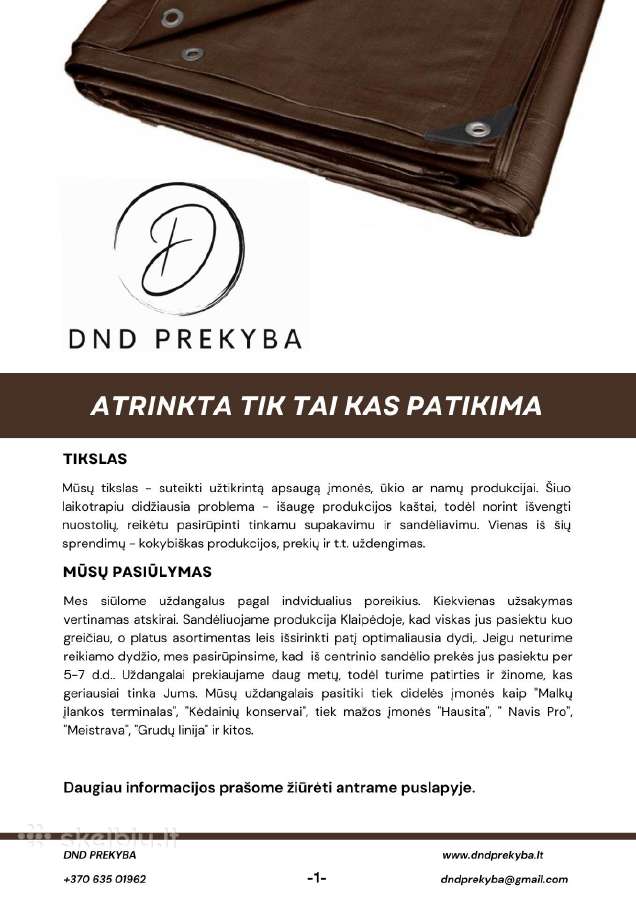 Tentai uždangalai stogams ir statyboms iki 20x20m. - nuotraukos Nr. 2